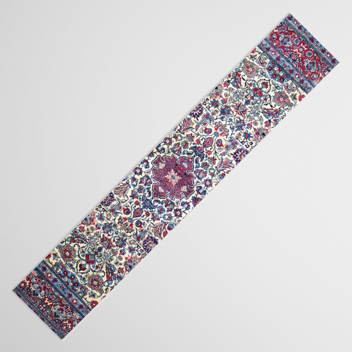 Antique Nain Tudeshk Midnight Purple Persian Table Runner Gallery Image 3