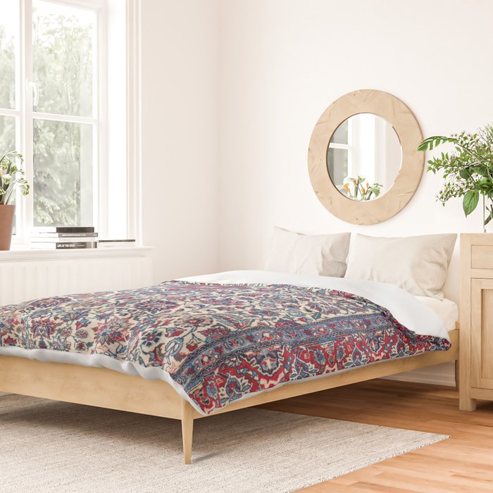 Antique Nain Tudeshk Midnight Purple Persian Duvet Cover Gallery Image 2