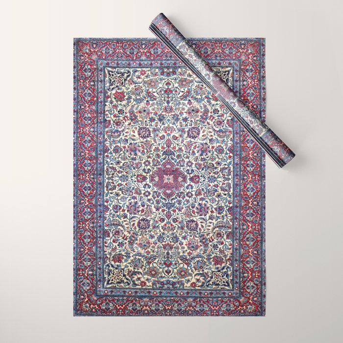 Antique Nain Tudeshk Midnight Purple Persian Wrapping Paper Gallery Image 1