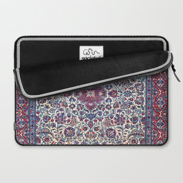 Antique Nain Tudeshk Midnight Purple Persian Laptop Sleeve Gallery Image 2