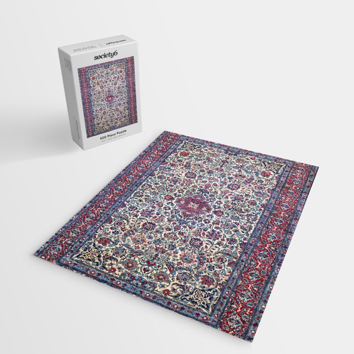 Antique Nain Tudeshk Midnight Purple Persian Jigsaw Puzzle Gallery Image 2