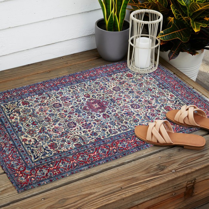 Antique Nain Tudeshk Midnight Purple Persian Outdoor Rug Gallery Image 2
