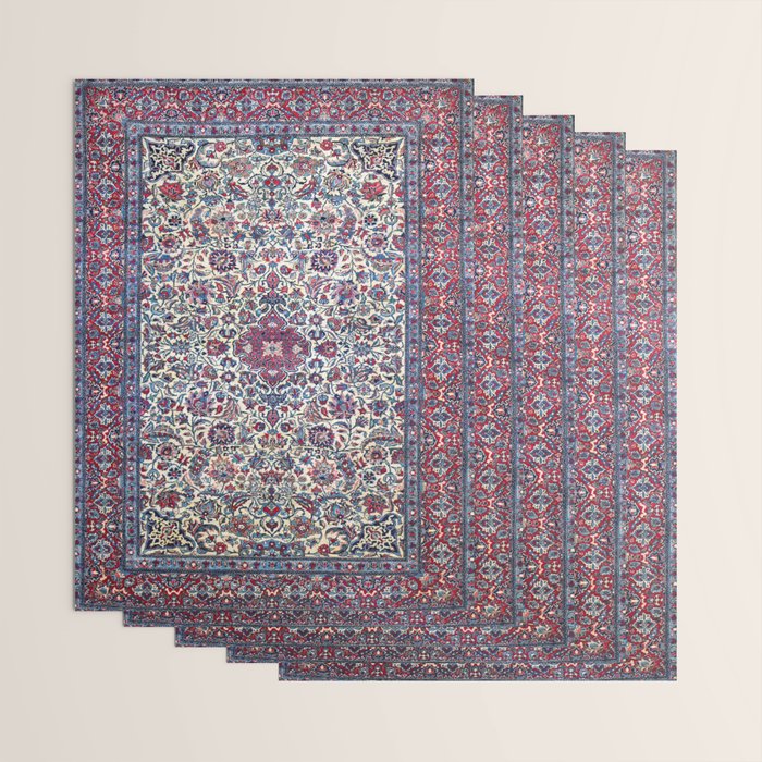 Antique Nain Tudeshk Midnight Purple Persian Wrapping Paper Gallery Image 3