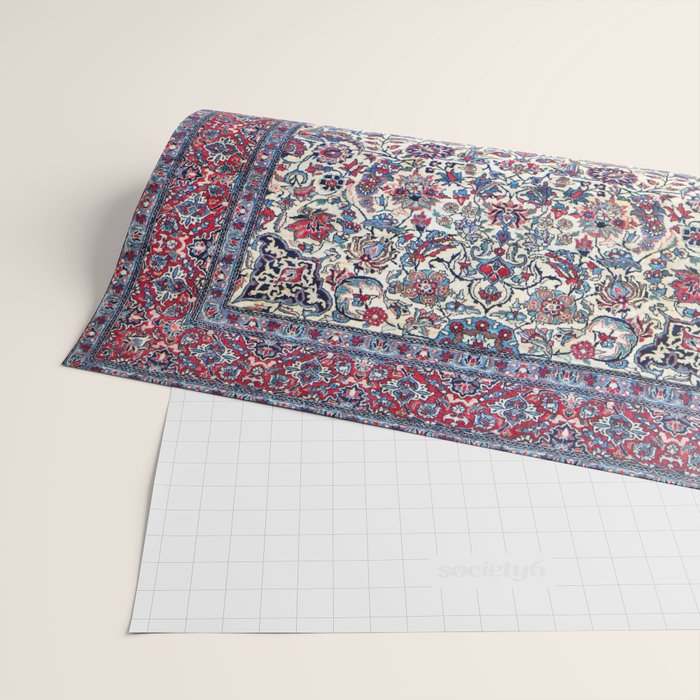 Antique Nain Tudeshk Midnight Purple Persian Wrapping Paper Gallery Image 2