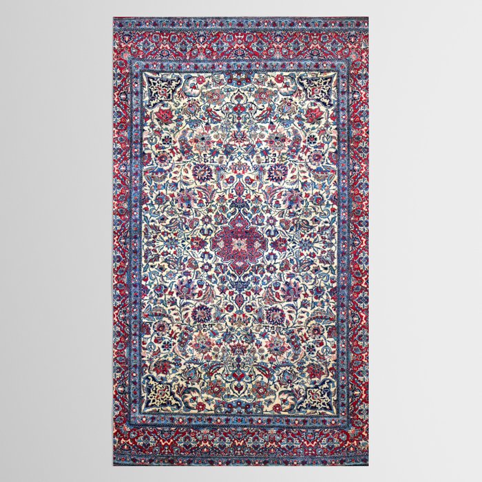 Antique Nain Tudeshk Midnight Purple Persian Tablecloth Gallery Image 2