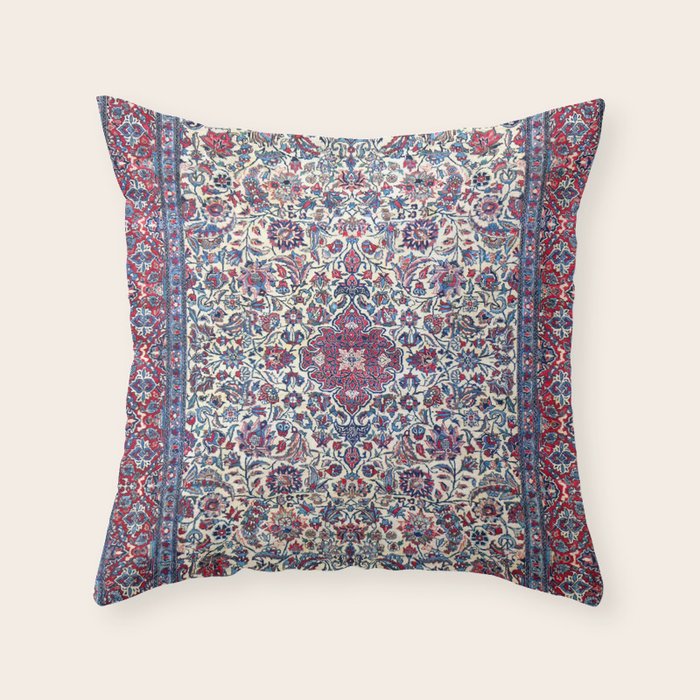 Antique Nain Tudeshk Midnight Purple Persian Throw Pillow Gallery Image 6