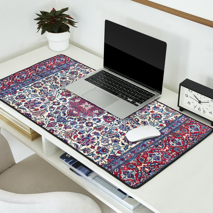 Antique Nain Tudeshk Midnight Purple Persian Desk Mat Gallery Image 2