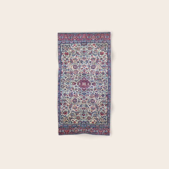 Antique Nain Tudeshk Midnight Purple Persian Bath Towel Gallery Image 1