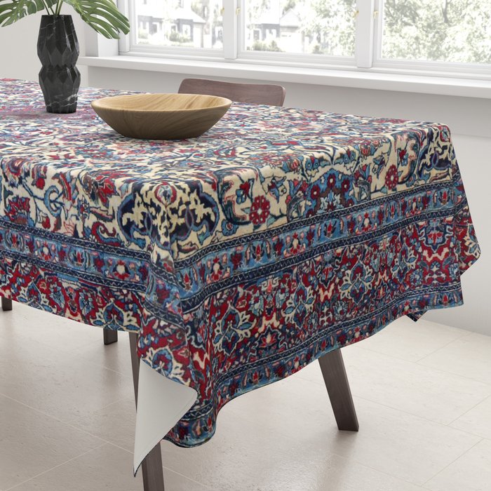 Antique Nain Tudeshk Midnight Purple Persian Tablecloth Gallery Image 3