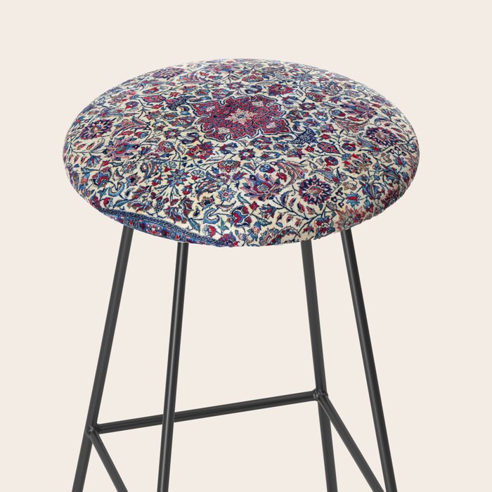 Antique Nain Tudeshk Midnight Purple Persian Stool Gallery Image 2