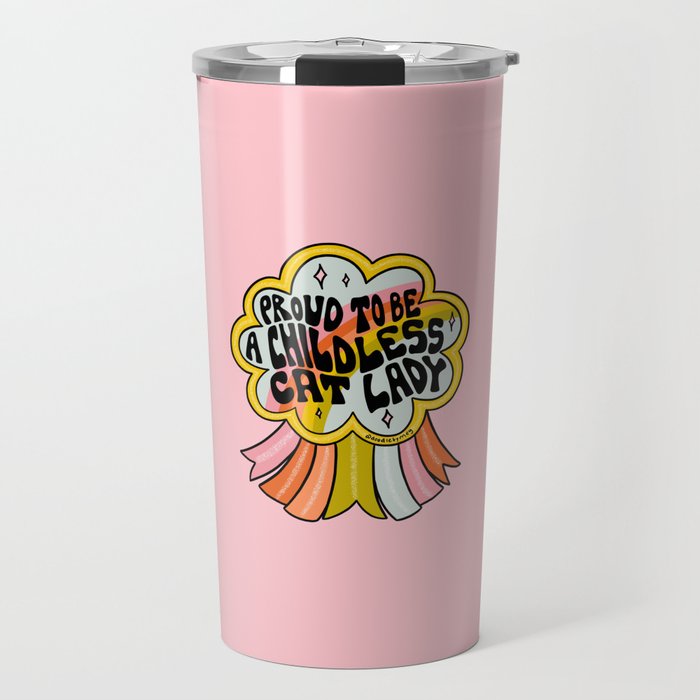 Proud To Be A Childless Cat Lady Travel Mug Gallery Image 1