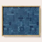 African Indigo Tribal Mud Cloth Serving Tray Gallery Image 1