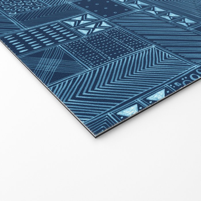 African Indigo Tribal Mud Cloth Welcome Mat Gallery Image 2