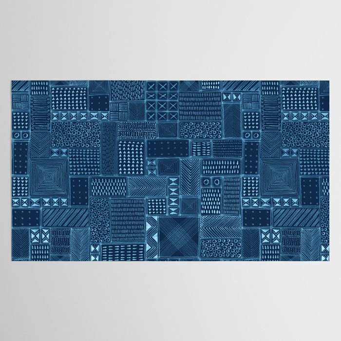 African Indigo Tribal Mud Cloth Tablecloth Gallery Image 2