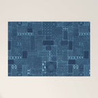 African Indigo Tribal Mud Cloth Welcome Mat Gallery Image 1