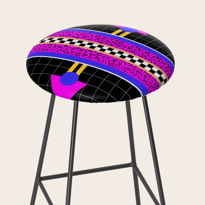 Memphis pattern 117 - 80s / 90s Retro Stool Gallery Image 2