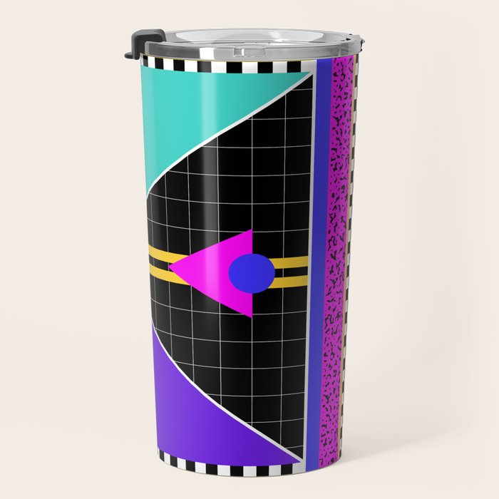 Memphis pattern 117 - 80s / 90s Retro Travel Mug Gallery Image 3