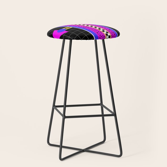 Memphis pattern 117 - 80s / 90s Retro Stool Gallery Image 1