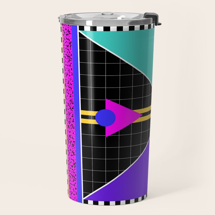 Memphis pattern 117 - 80s / 90s Retro Travel Mug Gallery Image 2