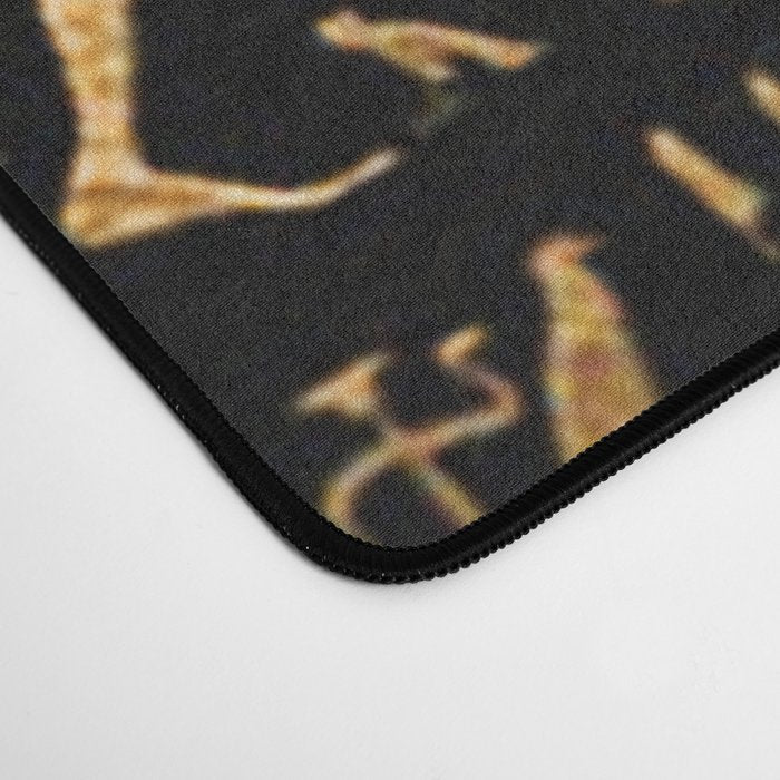 Ancient Egyptian Hieroglyphics Obsidian Copper Desk Mat Gallery Image 4