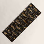 Ancient Egyptian Hieroglyphics Obsidian Copper Yoga Mat Gallery Image 1