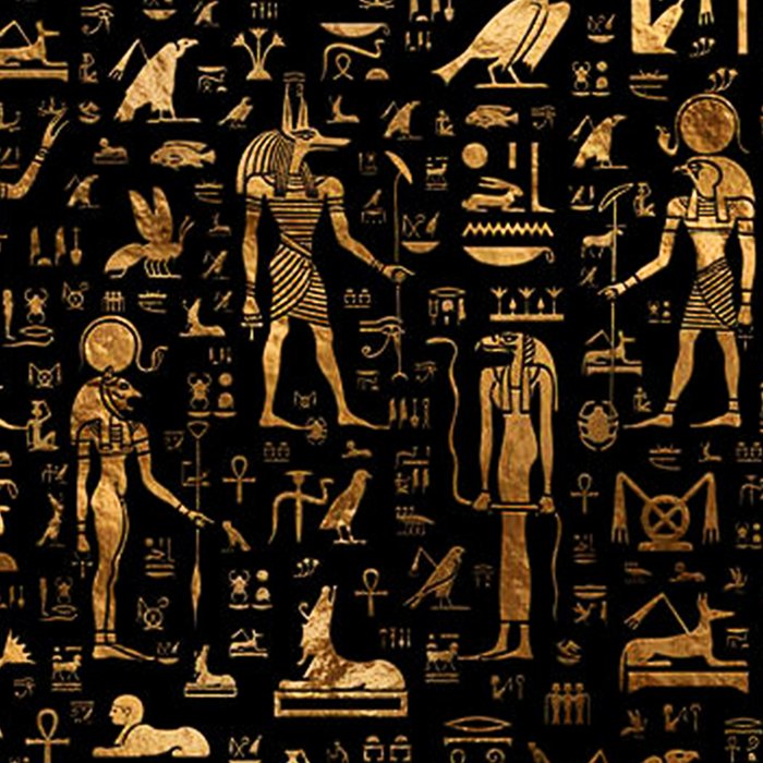 Ancient Egyptian Hieroglyphics Obsidian Copper Coffee Mug Gallery Image 2