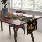 Ancient Egyptian Hieroglyphics Obsidian Copper Table Runner Gallery Image 2