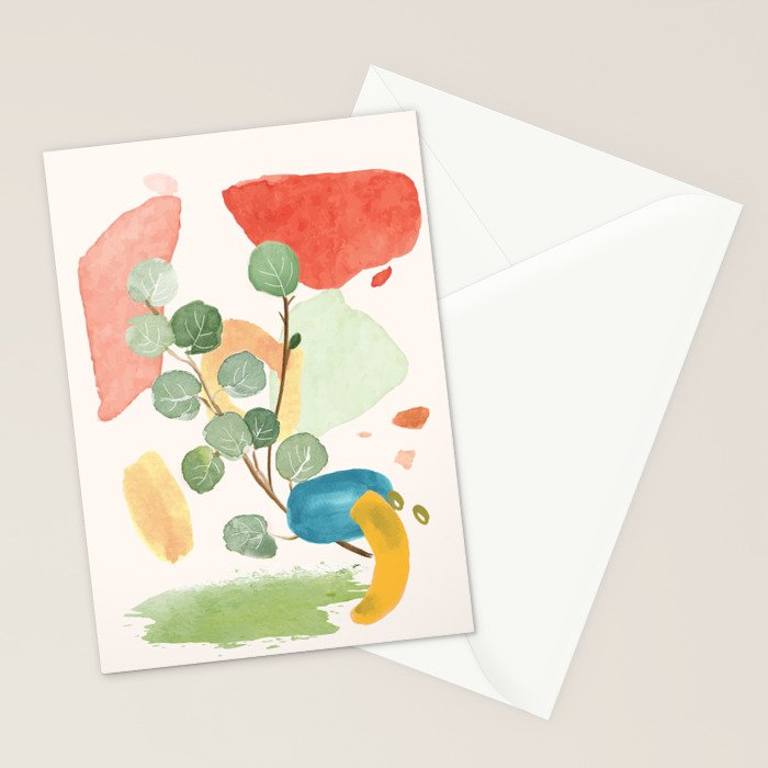 Modern Abstract Watercolour Art IV Stationery Card Gallery Image 2