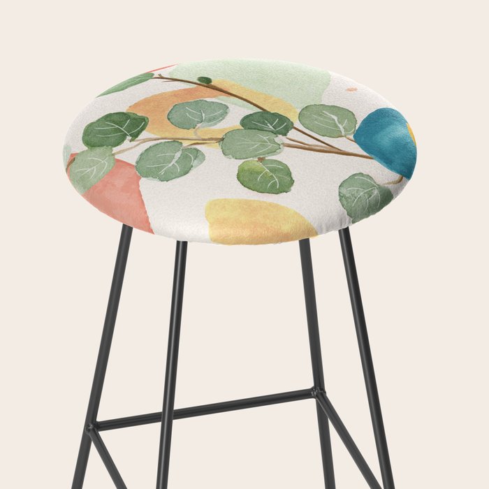 Modern Abstract Watercolour Art IV Stool Gallery Image 2