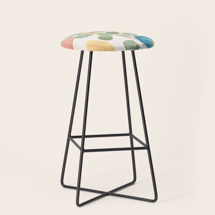 Modern Abstract Watercolour Art IV Stool Gallery Image 1