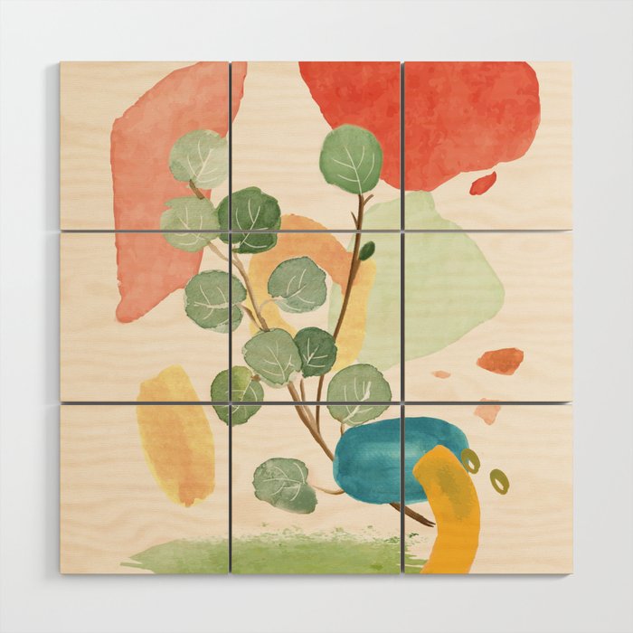 Modern Abstract Watercolour Art IV Wood Wall Art Gallery Image 1