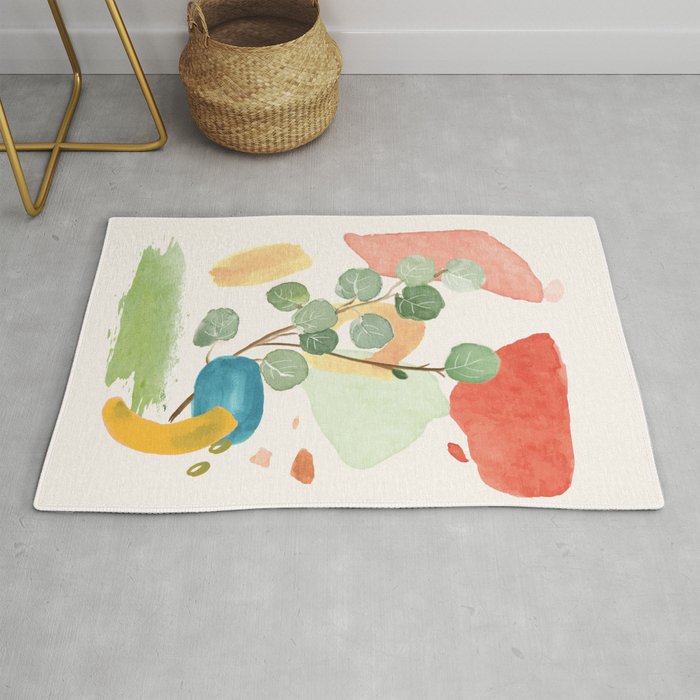 Modern Abstract Watercolour Art IV Rug Gallery Image 1