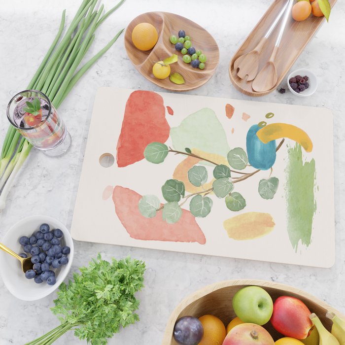 Modern Abstract Watercolour Art IV Cutting Board Gallery Image 2