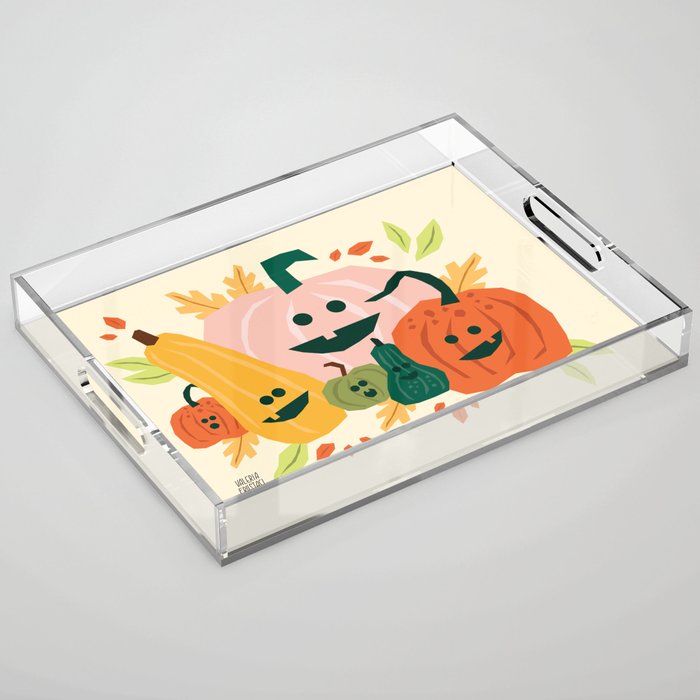 Cute scary pumpkins Acrylic Tray Gallery Image 1