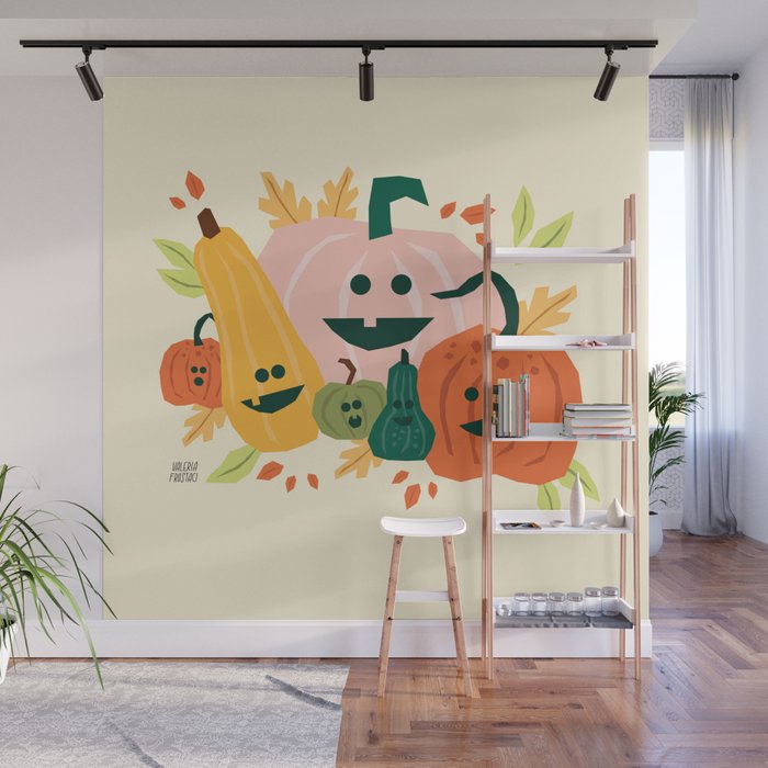 Cute scary pumpkins Wall Mural Gallery Image 1