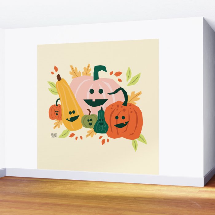 Cute scary pumpkins Wall Mural Gallery Image 2