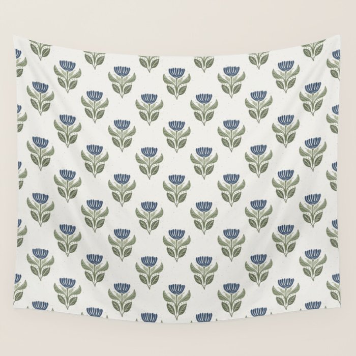 Stamped Floral Wall Tapestry Gallery Image 1