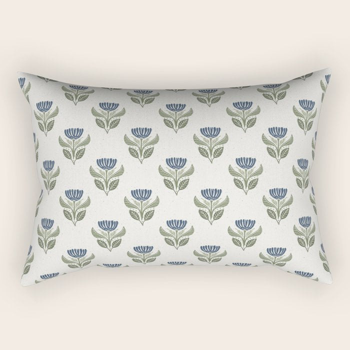 Stamped Floral Rectangular Pillow Gallery Image 1