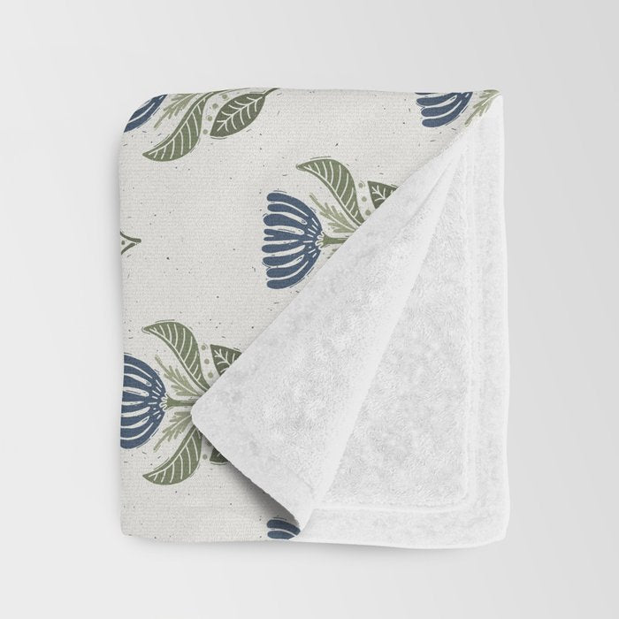 Stamped Floral Throw Blanket Gallery Image 3