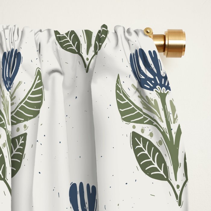 Stamped Floral Window Curtain Gallery Image 2