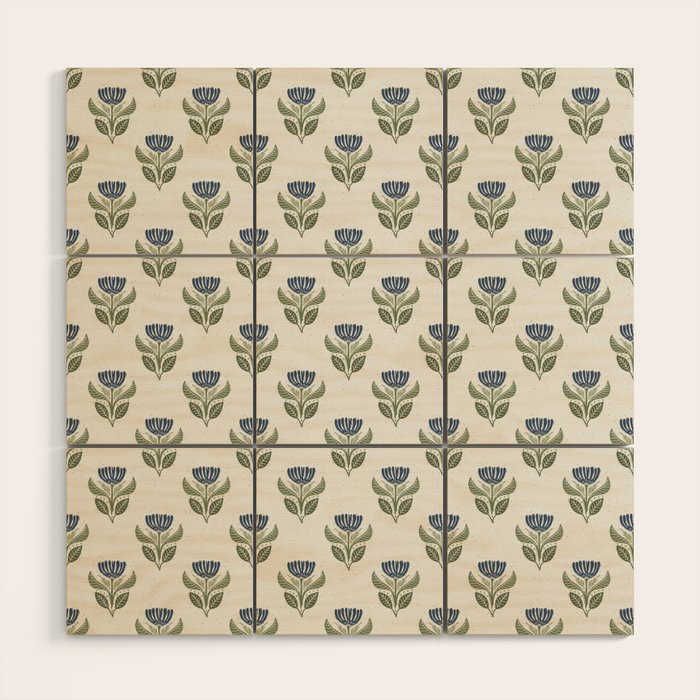 Stamped Floral Wood Wall Art Gallery Image 1