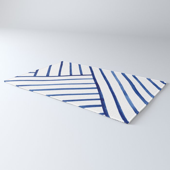 Watercolor lines pattern | Navy blue Rug Gallery Image 3