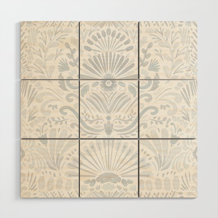 Boho Watercolor Geometric Pattern - Blue Wood Wall Art Gallery Image 1
