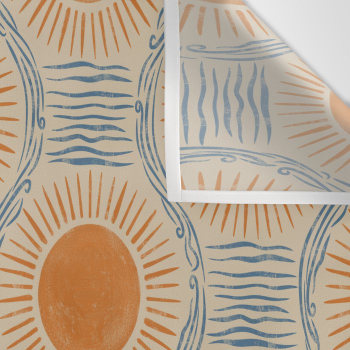 Boho Sun and Sea Vintage Ogee Wall Tapestry Gallery Image 3