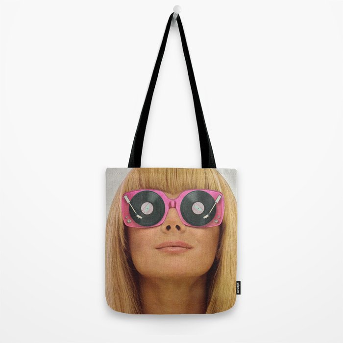 Pink Vinyl Sun Glasses - Vinyl Shades  Tote Bag Gallery Image 2