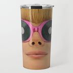 Pink Vinyl Sun Glasses - Vinyl Shades  Travel Mug Gallery Image 1