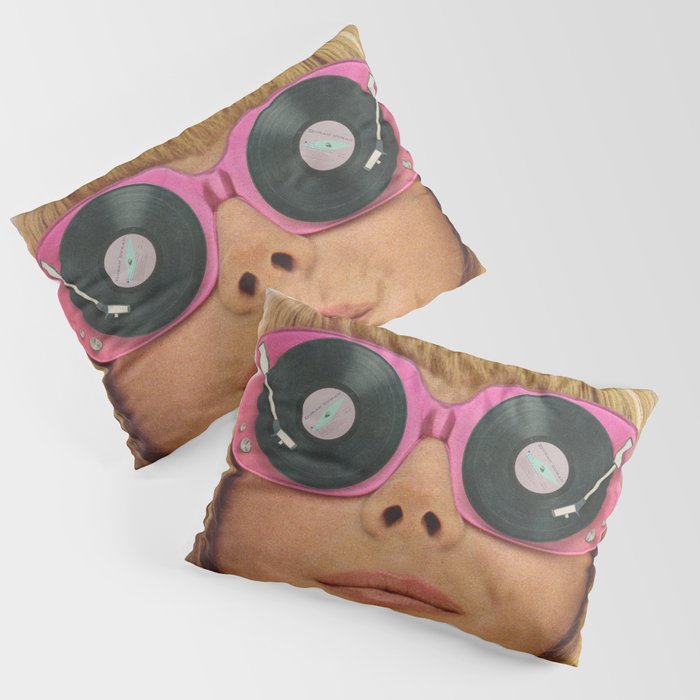 Pink Vinyl Sun Glasses - Vinyl Shades  Pillow Sham Gallery Image 1