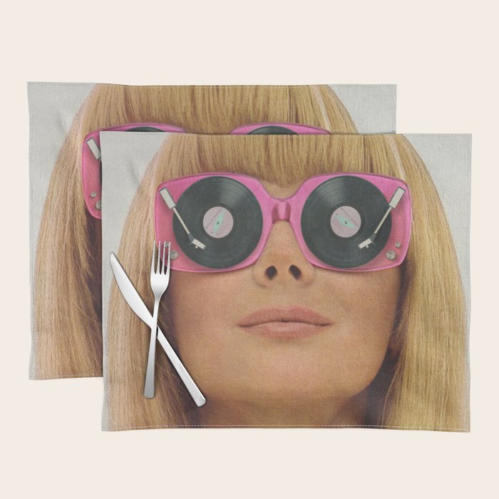 Pink Vinyl Sun Glasses - Vinyl Shades  Placemat Gallery Image 1