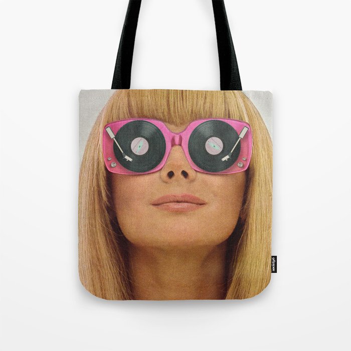 Pink Vinyl Sun Glasses - Vinyl Shades  Tote Bag Gallery Image 1