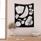 Abstract Fruit Black Wall Tapestry Gallery Image 2